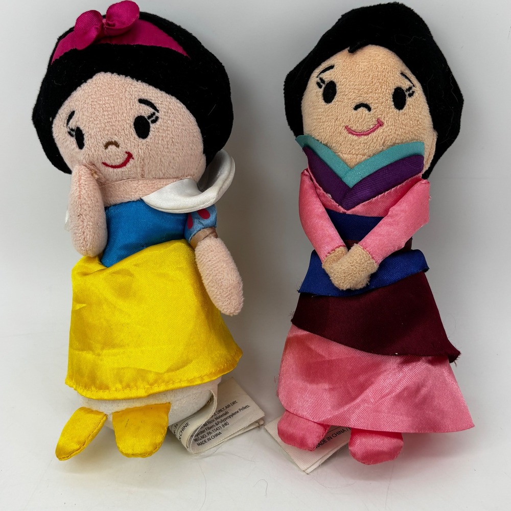 Disney Princess Plush Set Snow White Mulan Just Play Beanbag Dolls 6 Inch